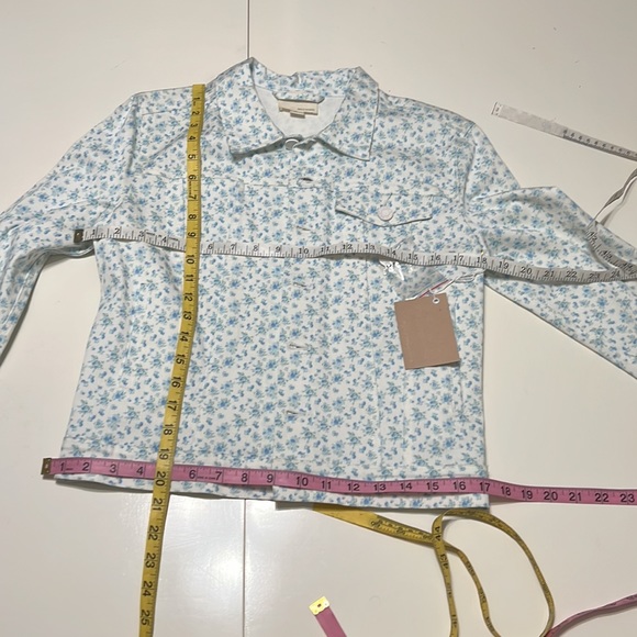 NWT Band of Outsiders Blue Wonder Printed Denim Jacket Size S - Picture 7 of 12